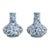 Pair of Blue & White Floral Porcelain Vases For Sale