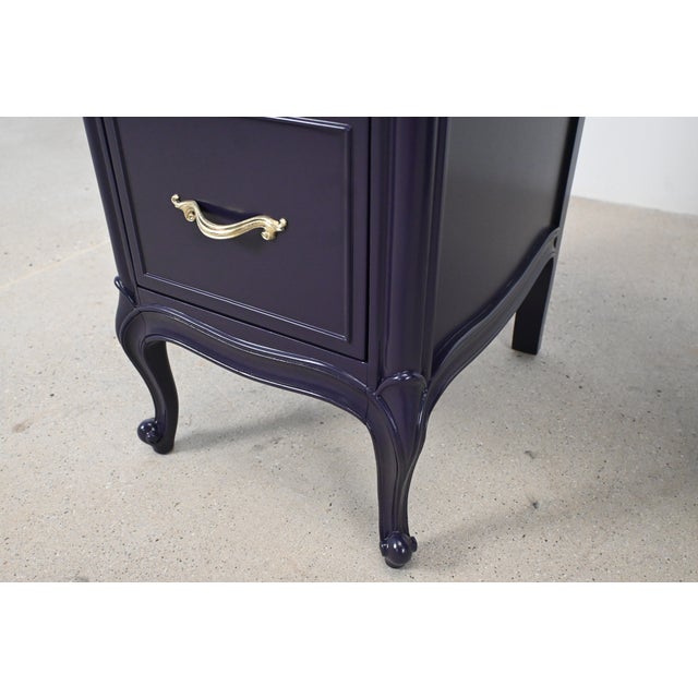 Drexel French Louis XV Dark Plum Desk With Cabriole Legs | Newly Refinished For Sale - Image 12 of 15
