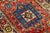 Textile Red Vintage Kazak Caucasian Wool Runner With Multicolor Geometric Design For Sale - Image 7 of 8