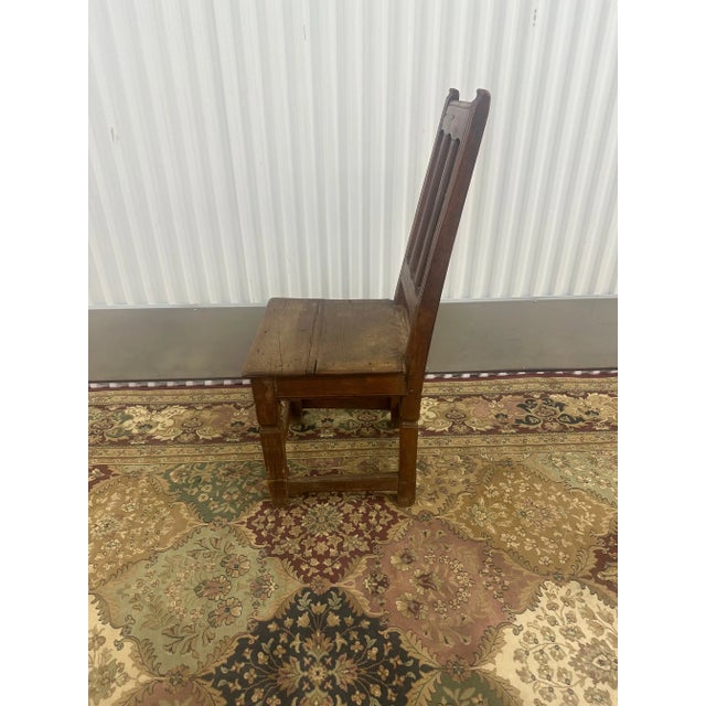 Rustic 1920s Antique Farm Wooden Chair For Sale - Image 3 of 7