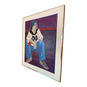 89 & Holding, Original Acrylic Painting, Framed Marie Straw (1894-1996)