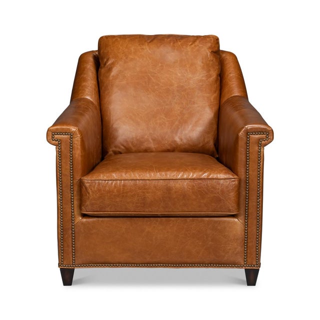 Upholstered in rich Cuba Brown leather, this chair is designed to make a statement. Its contrasting oak wood frame adds a...