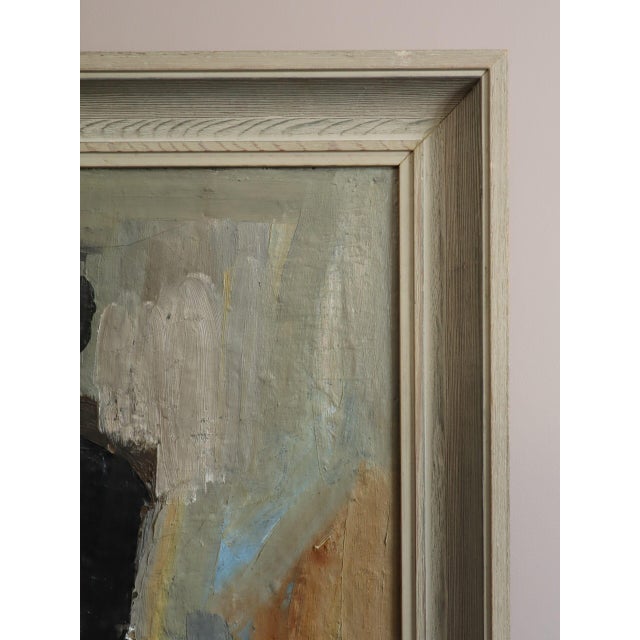 Paint Mid-Century Modern 'Presence in Shadow' Vintage Original Abstract Figurative Oil Painting, Framed For Sale - Image 7 of 12