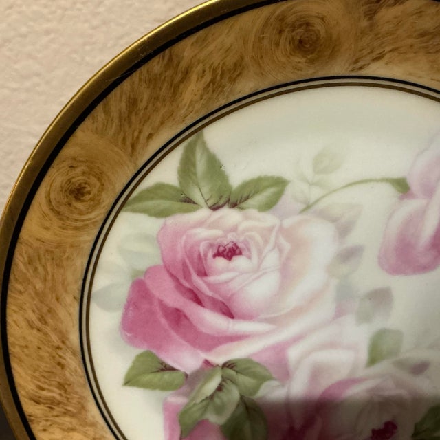 Rose Vintage Royal Munich Porcelain Rose Cabinet Plates – Pair For Sale - Image 8 of 12