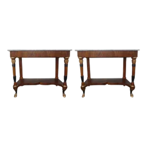Pair of 19th Century Italian Empire Console Tables