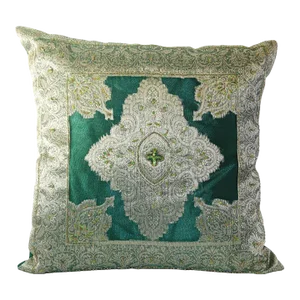 Vintage Green Moorish Pillow Embellished With Sequins and Beads
