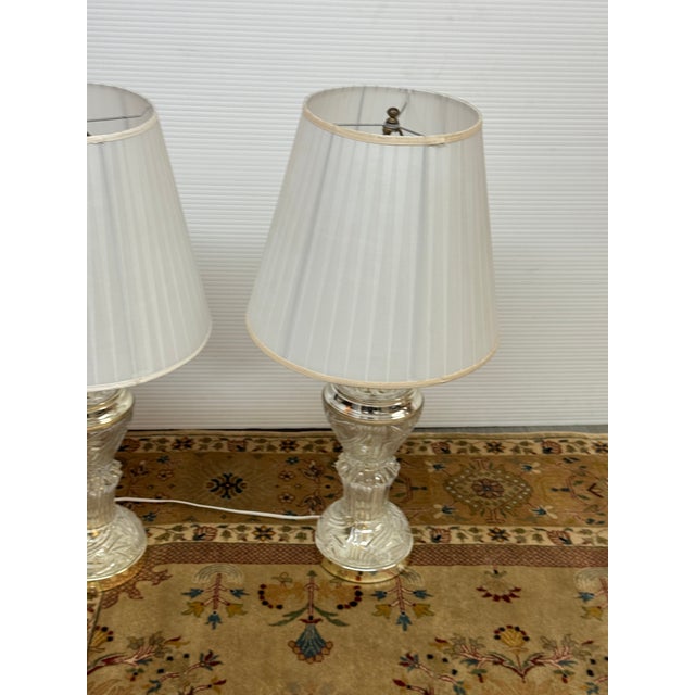 Stiffel Cut Glass + Polished Brass Vintage Table Lamps, Pair For Sale In San Francisco - Image 6 of 12
