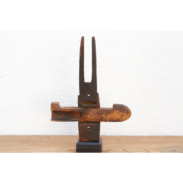 African Antique Dogon Door Lock With Celestial Horns For Sale - Image 3 of 8