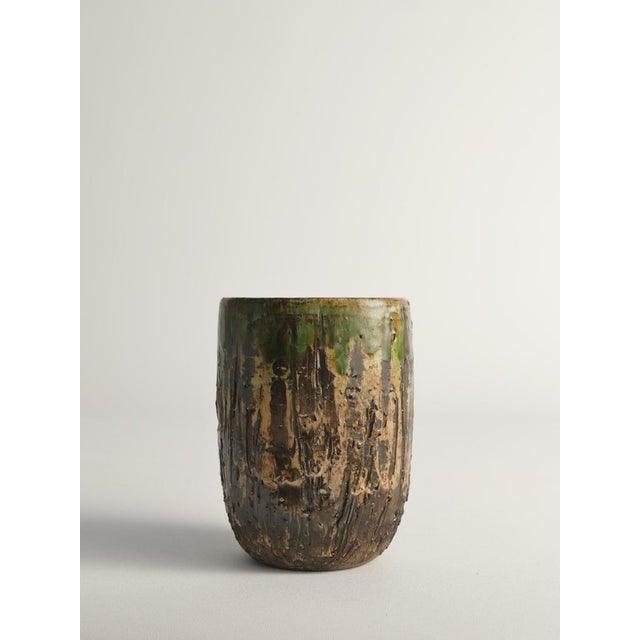 Scandinavian Modern Brutalist Stoneware Vase from Tilgmans, Sweden, 1960s For Sale - Image 6 of 18