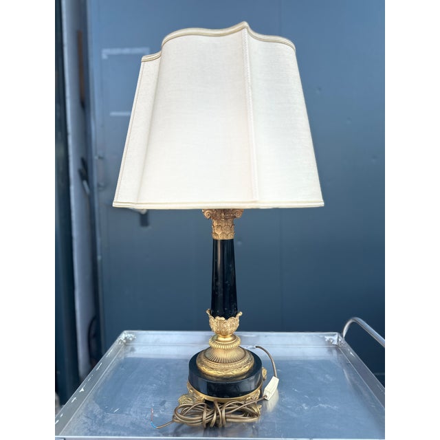 Black Empire Marble Table Lamp, 1960s For Sale - Image 8 of 8