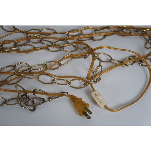 Mid-Century Modern Chrome Wire Bird Cage Swag Pendant Light For Sale - Image 12 of 12