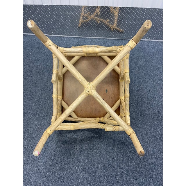 Architectural Faux Bois Rattan Side Chair For Sale - Image 11 of 12