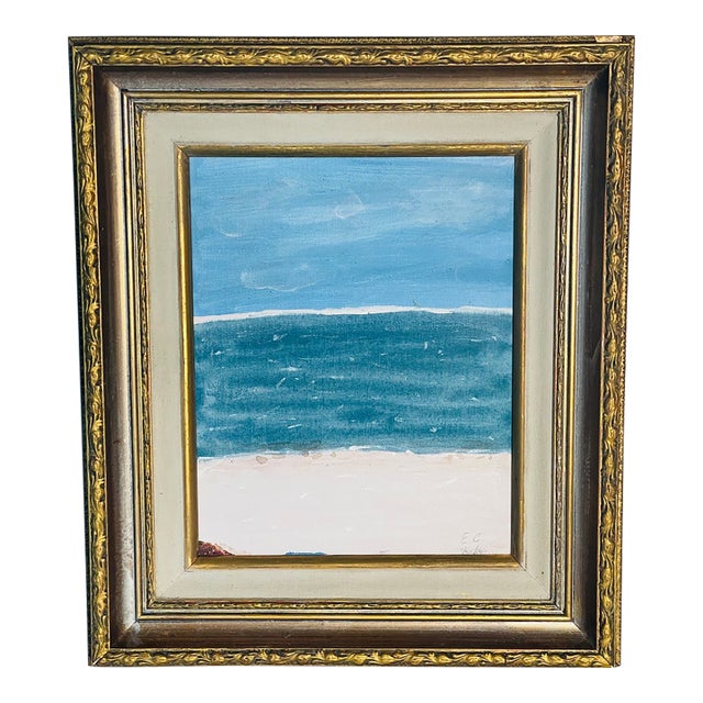 Abstract Painting on Canvas in Antique Frame by Elia For Sale