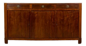 Early 19th Century French Empire Mahogany Sideboard W/ Carrara Marble