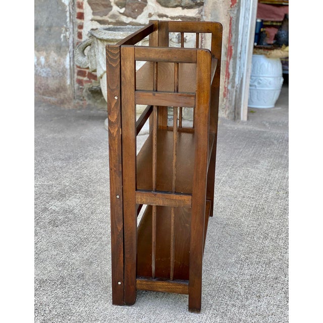 Vintage Traditional Mission Style Folding Etagere Bookshelf Stand