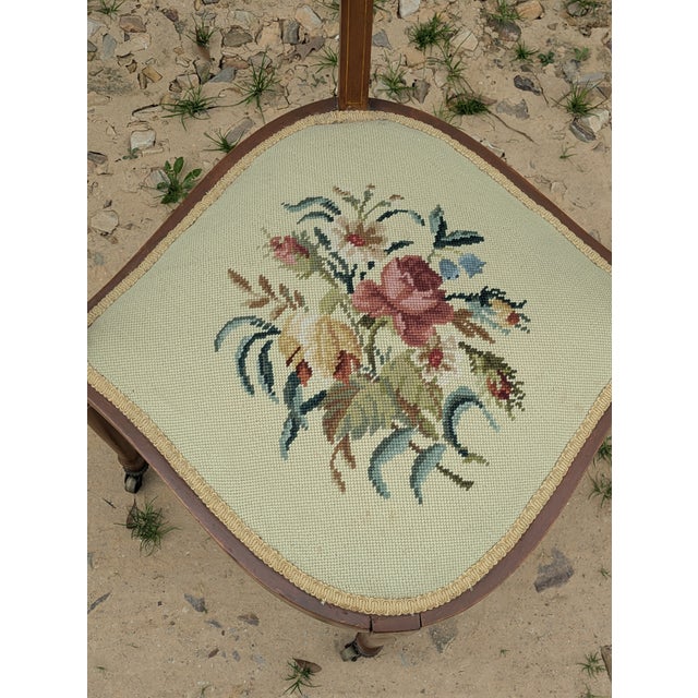 Mid 20th Century Needlepoint Corner Chair For Sale - Image 10 of 10