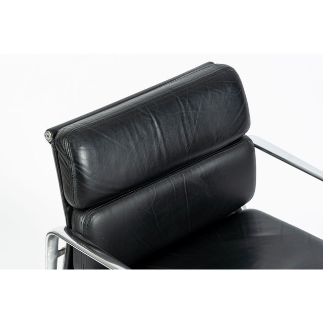 Eames for Herman Miller Black Leather Desk Chair Soft Pad 2000s For Sale - Image 10 of 12