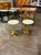 Metal Pair of Italian MCM Brass and Travertine Side Tables For Sale - Image 7 of 7