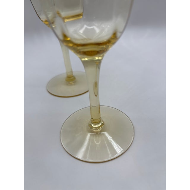 1940s Set of 4 Vintage Yellow Water Glasses For Sale - Image 5 of 9