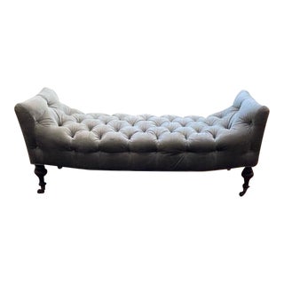 Lee Industries Tufted Velvet Bench For Sale