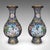 This is a pair of vintage baluster form vases. An Oriental, cloisonné posy urn, dating to the late 20th century, circa...