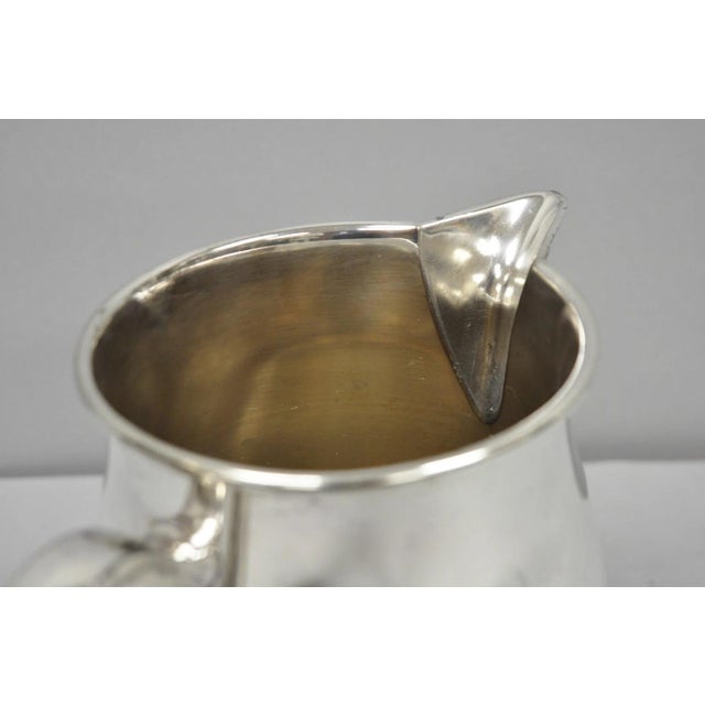 Metal Vintage Silver Plated Copper Bulbous Lemonade Beverage Restaurant Water Pitcher For Sale - Image 7 of 11