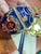 Pierre Lorren Handmade Faberge Egg Style Trinket Fabergé Egg Style Austrian Crystal Diamond Pure Gold Deco Hand Painted 5 Star Egg & Handmade Bracelet For Sale - Image 9 of 12