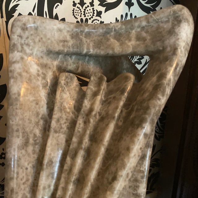 1990s Marble Sculpture With Minimalist Details on Base For Sale In Atlanta - Image 6 of 7