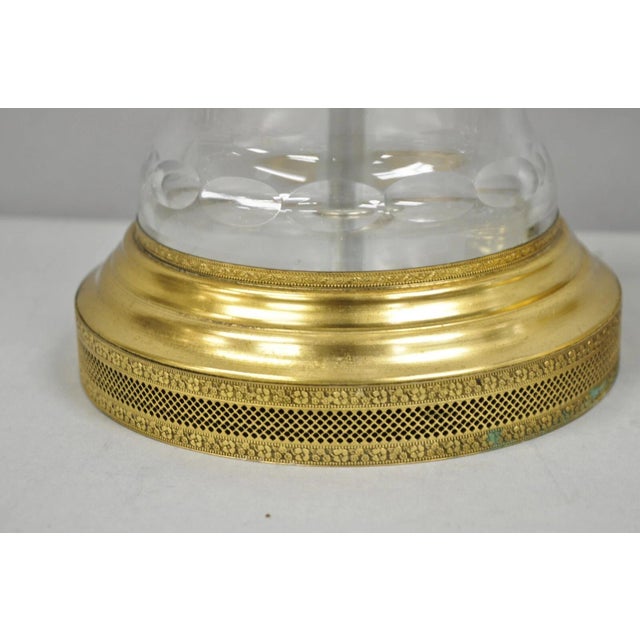 Vintage French Neoclassical Style Glass Urn Table Lamps Attr. Marbro - A Pair For Sale - Image 11 of 12