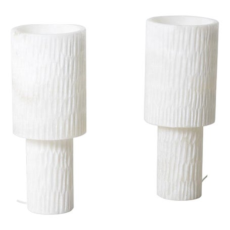 Alabaster Table Lamps, Set of 2 For Sale