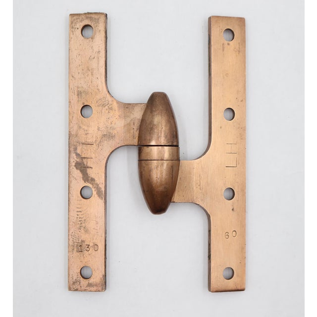Vintage McKinney 6 X 3.875 In. Brass Left Olive Door Hinge For Sale - Image 4 of 5