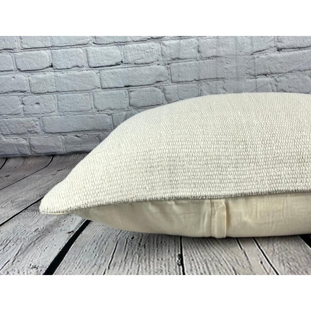 16 x 24 Hemp Pillow Turkish Cushion Natural White Pillow Cushion Cover For Sale - Image 4 of 4