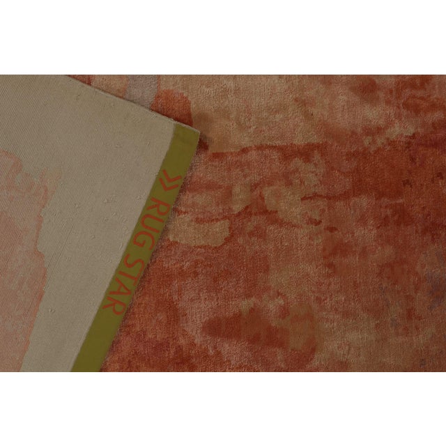 Textile Rug & Kilim’s Abstract Rug in Peach Watercolor Pattern For Sale - Image 7 of 7