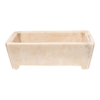 Late 20th Century Chinese White Marble Footed Basin For Sale