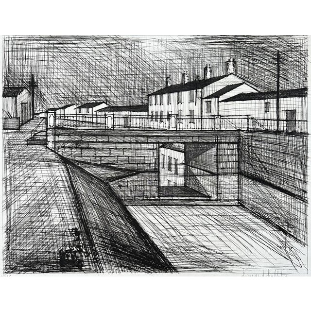 Bernard Buffet The Canal, 1955 Original etching Hand signed in pencil Numbered /125 copies On BFK Rives vellum size 56 x...