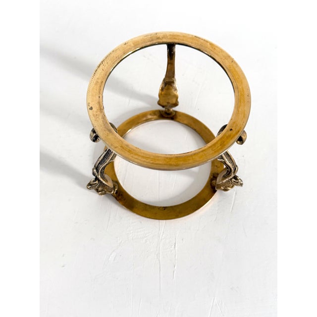 Vintage Brass Lion Orb Stand For Sale - Image 11 of 11