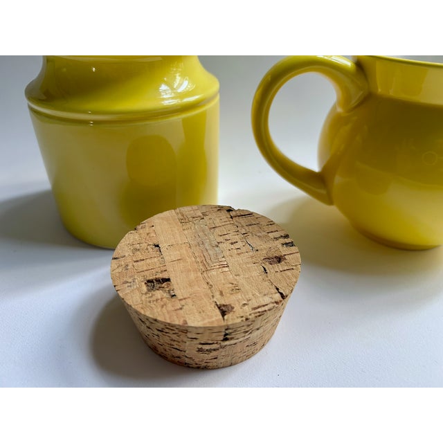 Yellow Savoir Vivre Yellow Ceramic Sugar & Creamer Set, 1980's For Sale - Image 8 of 18