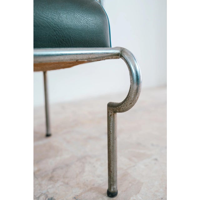 Vintage Bauhaus 2-Seater Sofa in Tubular Steel and Green Skai, 1940s For Sale - Image 10 of 11