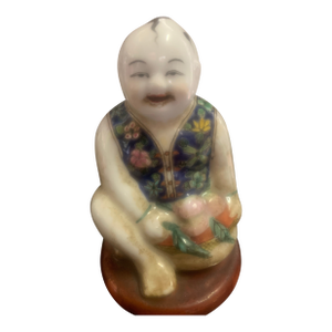 Early 20th Century Chinese Porcelain Figurine, 5 Inches Tall and 2 1/2