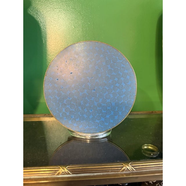 Fine Japanese Cloisonne Enamel Plate With Butterflies Morning Glories Goto For Sale - Image 12 of 12