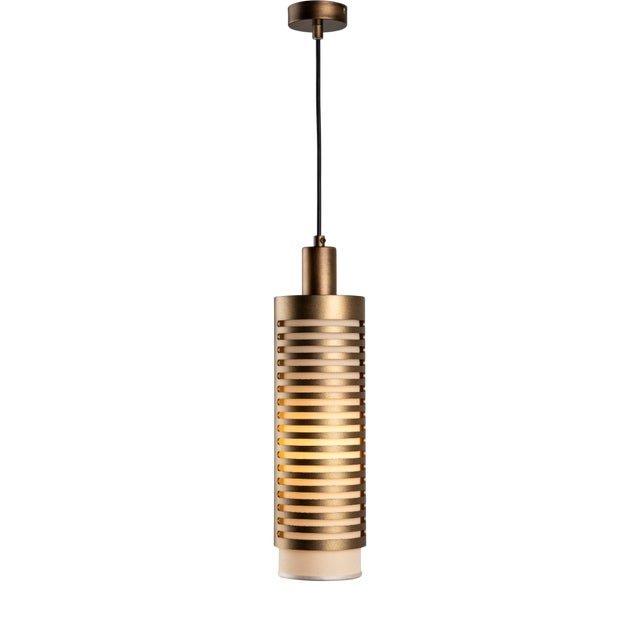 Italian Pollux Pendant Light in Burnished Metal For Sale