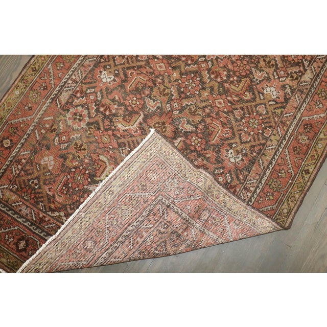 Rustic Early 20th Century Brown Persian Malayer Runner - 3'3" x 13'1" For Sale - Image 3 of 7