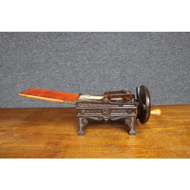 Victorian Cast Iron Tobacco Cutter With Crank Handle For Sale In Philadelphia - Image 6 of 14