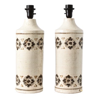 Ceramic Table Lamps by Aldo Londi for Bitossi, 1970s, Set of 2 For Sale