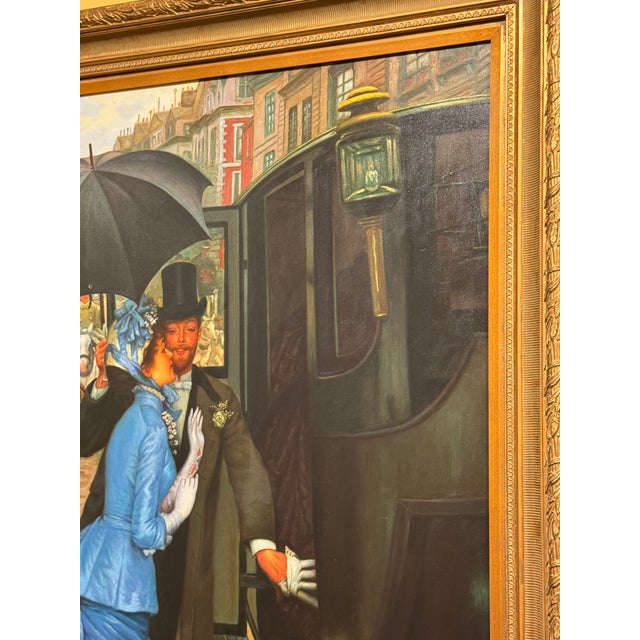 Late 20th Century Busy European Street Scene by the Peruvian Artist Andres Palacios (Also Known as "Palach", Born 1958). For Sale - Image 4 of 5