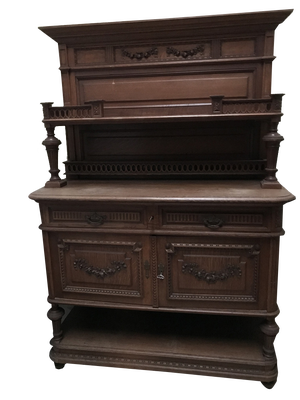 Carved Oak Chest of Drawers with Extension, 1920s