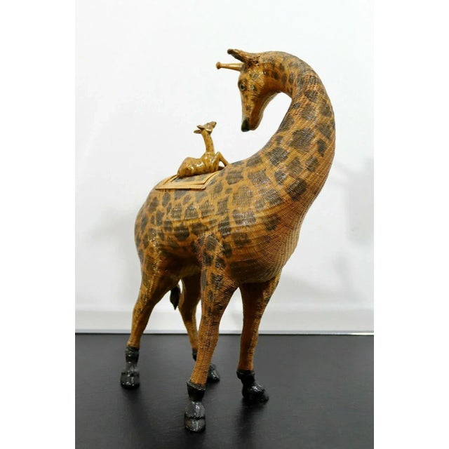 Vintage Woven Chinese Giraffe Asian Style Basket Sculpture For Sale - Image 9 of 11