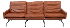 Sofas in Cognac Leather attributed to Paul Kjaerholm for Kold Christensen, 1970s, Set of 3
