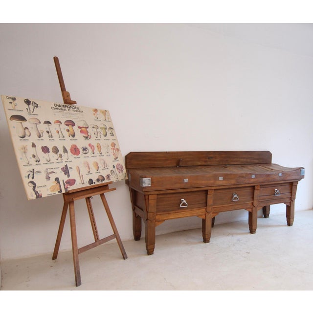 Mid-Century Modern Large Vintage Art Deco Butcher's Block Table, 1930s For Sale - Image 3 of 18