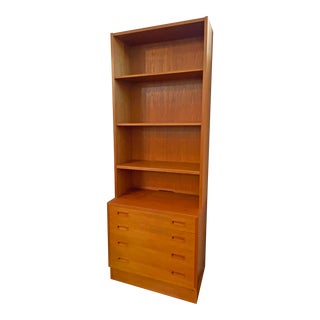 1970s Vintage Poul Hundevad Teak Bookcase with Drawers For Sale